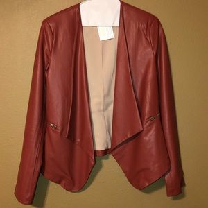 Burnt orange color leather jacket